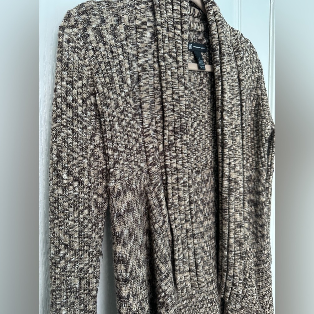 Brown tones metallic knit tunic, size large by Inc, excellent condition